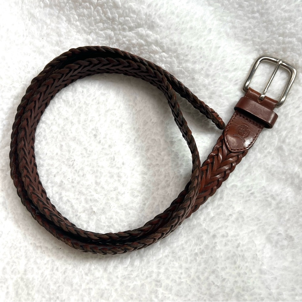 Braided Brown Leather Belt